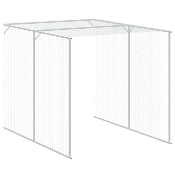 vidaXL Chicken Cage with Run Light Grey 165x1067x181 cm Galvanised Steel