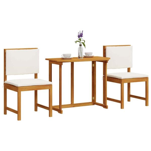 vidaXL Garden Bistro Set 3 pcs Brown Solid Acacia Wood