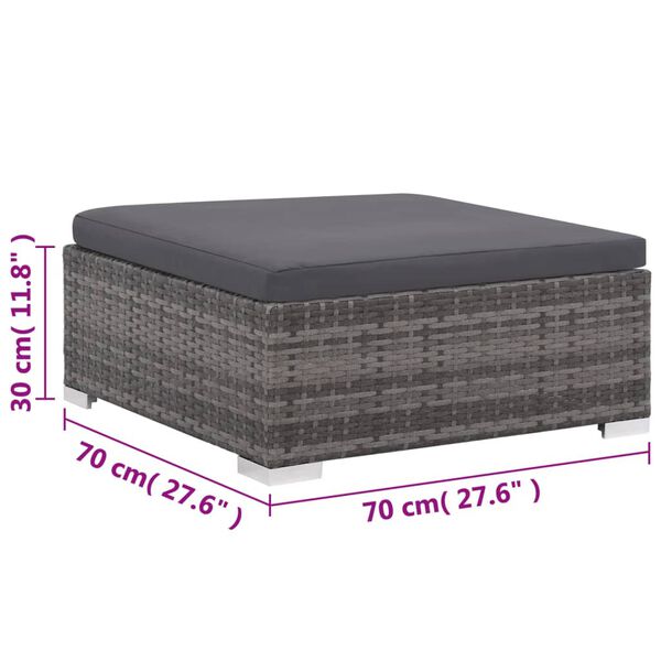 vidaXL 8 Piece Garden Lounge Set with Cushions Poly Rattan Grey