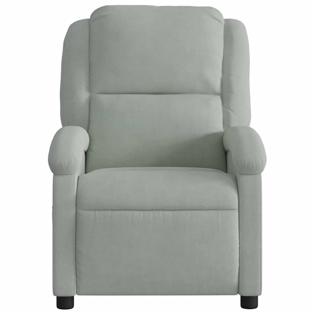 vidaXL Electric Massage Recliner Chair Light Grey Velvet
