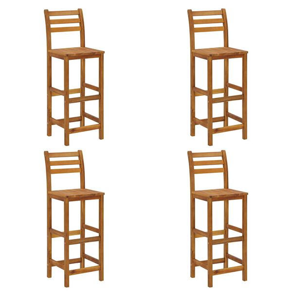 vidaXL Bar Stools 4 pcs Solid Acacia Wood
