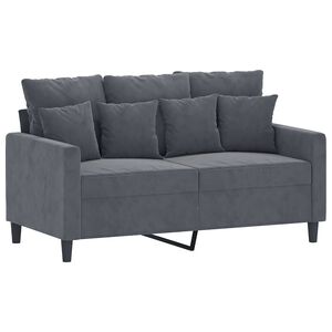 vidaXL 2-Seater Sofa Dark Grey 120 cm Velvet