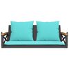vidaXL Swing Bench with Cushions Black 109x62x40 cm Poly Rattan