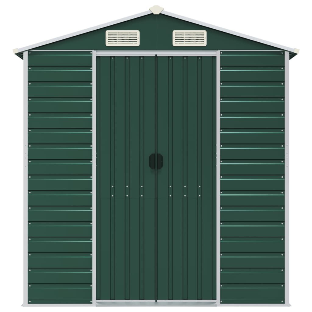 vidaXL Garden Shed Green 191x130x198 cm Galvanised Steel