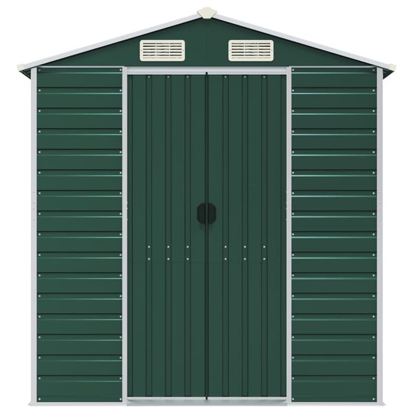 vidaXL Garden Shed Green 191x130x198 cm Galvanised Steel