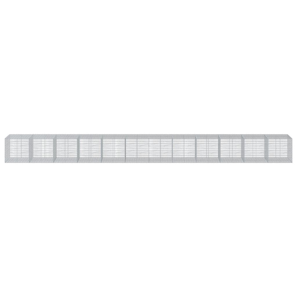 vidaXL Gabion Basket with Cover 1200x100x100 cm Galvanised Iron