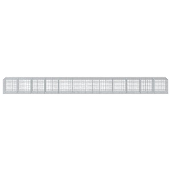 vidaXL Gabion Basket with Cover 1200x100x100 cm Galvanised Iron