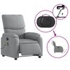 vidaXL Electric Massage Recliner Chair Light Grey Fabric
