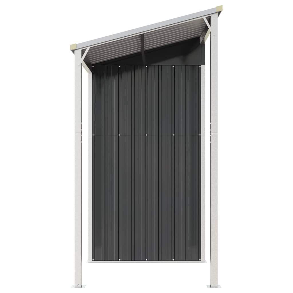 vidaXL Garden Shed with Extended Roof Anthracite 277x110.5x181 cm Steel