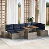 vidaXL Garden Sofa Set with Cushion with Storage 8 pcs Grey and Navy