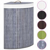 vidaXL Bamboo Corner Laundry Basket Grey 60 L