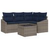 vidaXL Sofa Set with Cushion 5 pcs Grey Poly Rattan