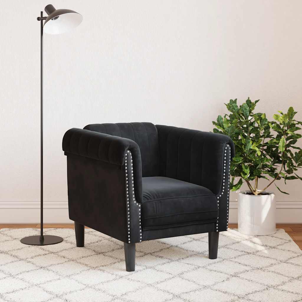 vidaXL Sofa Chair Black Velvet