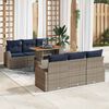 vidaXL Garden Sofa Set with Cushion 7 pcs Grey and Navy Blue