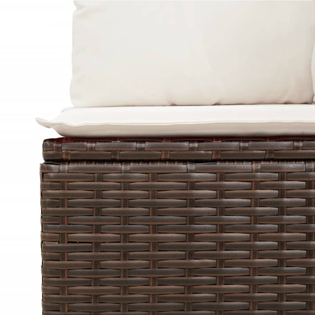 vidaXL 6 Piece Garden Sofa Set with Cushions Brown Poly Rattan