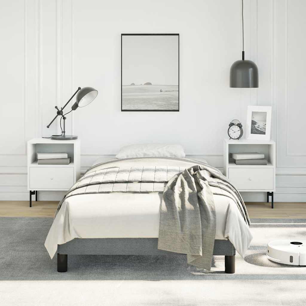 vidaXL Bed Frame without Mattress Dark Grey 100x190 cm Twin Fabric