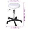 vidaXL Office Stool White Faux Leather