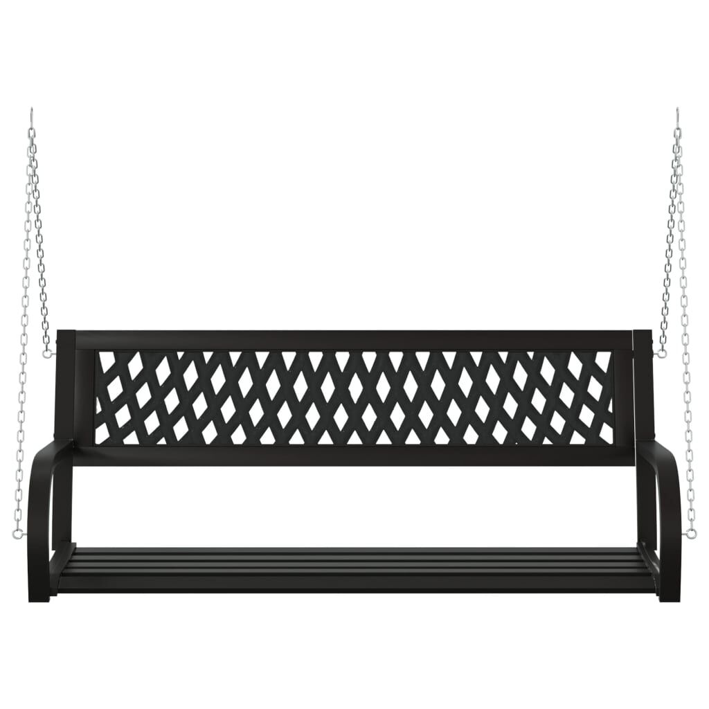 vidaXL Garden Swing Bench 125 cm Steel and Plastic Black
