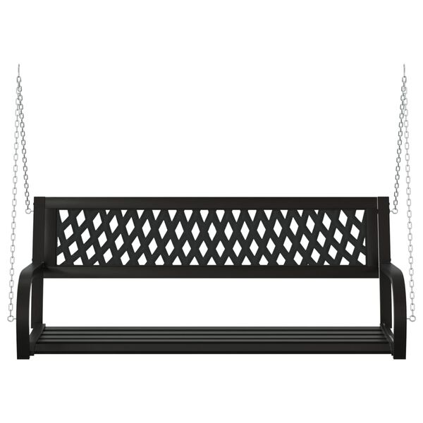 vidaXL Garden Swing Bench 125 cm Steel and Plastic Black