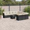 vidaXL 12 Piece Garden Sofa Set with Cushions Black Poly Rattan