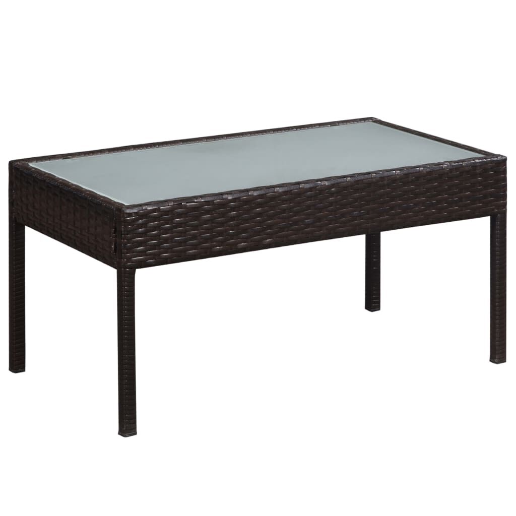 vidaXL 5 Piece Garden Lounge Set with Cushions Poly Rattan Brown