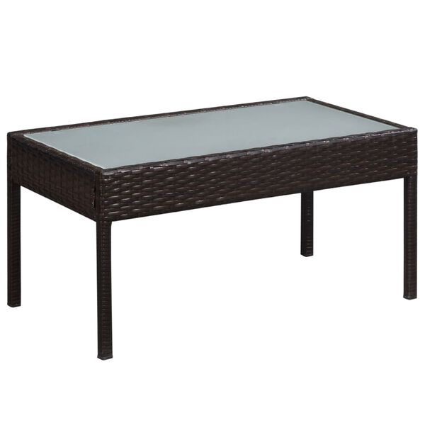 vidaXL 5 Piece Garden Lounge Set with Cushions Poly Rattan Brown