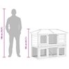 vidaXL Animal Rabbit Cage Double Floor Wood