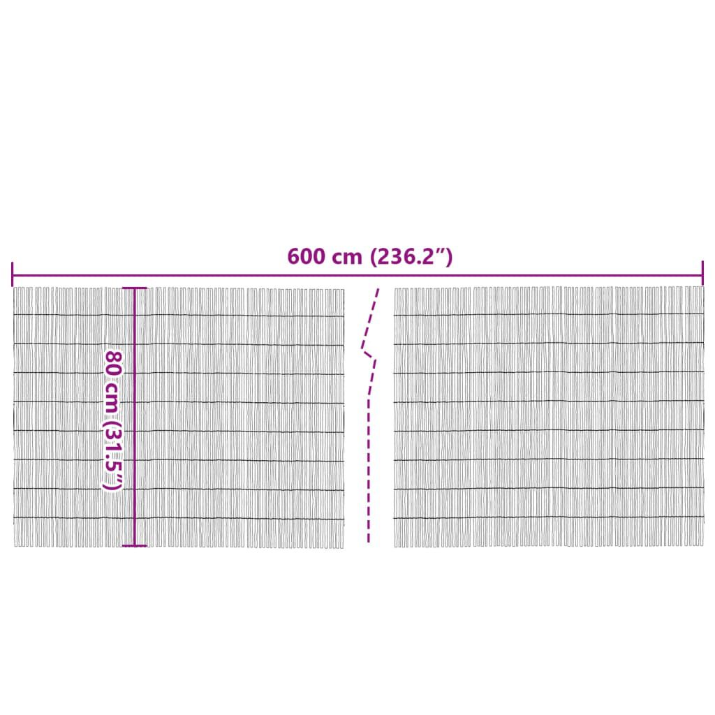 vidaXL Garden Fence 600x80 cm Reed