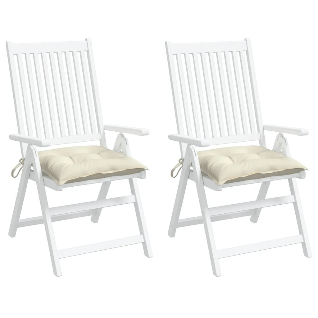 vidaXL Chair Cushions 2 pcs Cream White 40x40x7 cm Oxford Fabric