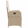 vidaXL Reclining Garden Chair with Footrest Beige Poly Rattan