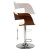 vidaXL Bar Stool Cream Bent Wood and Faux Leather