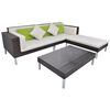 vidaXL 4 Piece Garden Lounge Set with Cushions Poly Rattan Brown