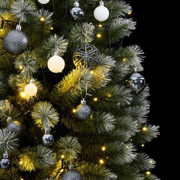 vidaXL Artificial Hinged Christmas Tree 300 LEDs & Ball Set 210 cm