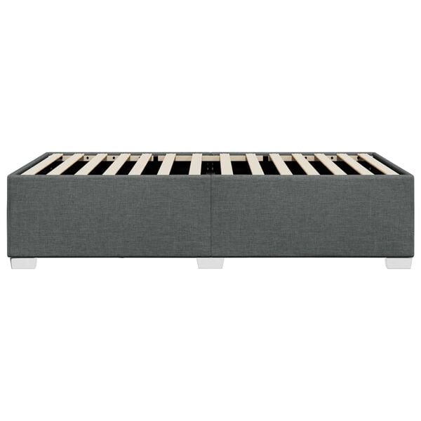 vidaXL Bed Frame without Mattress Dark Grey Twin Fabric
