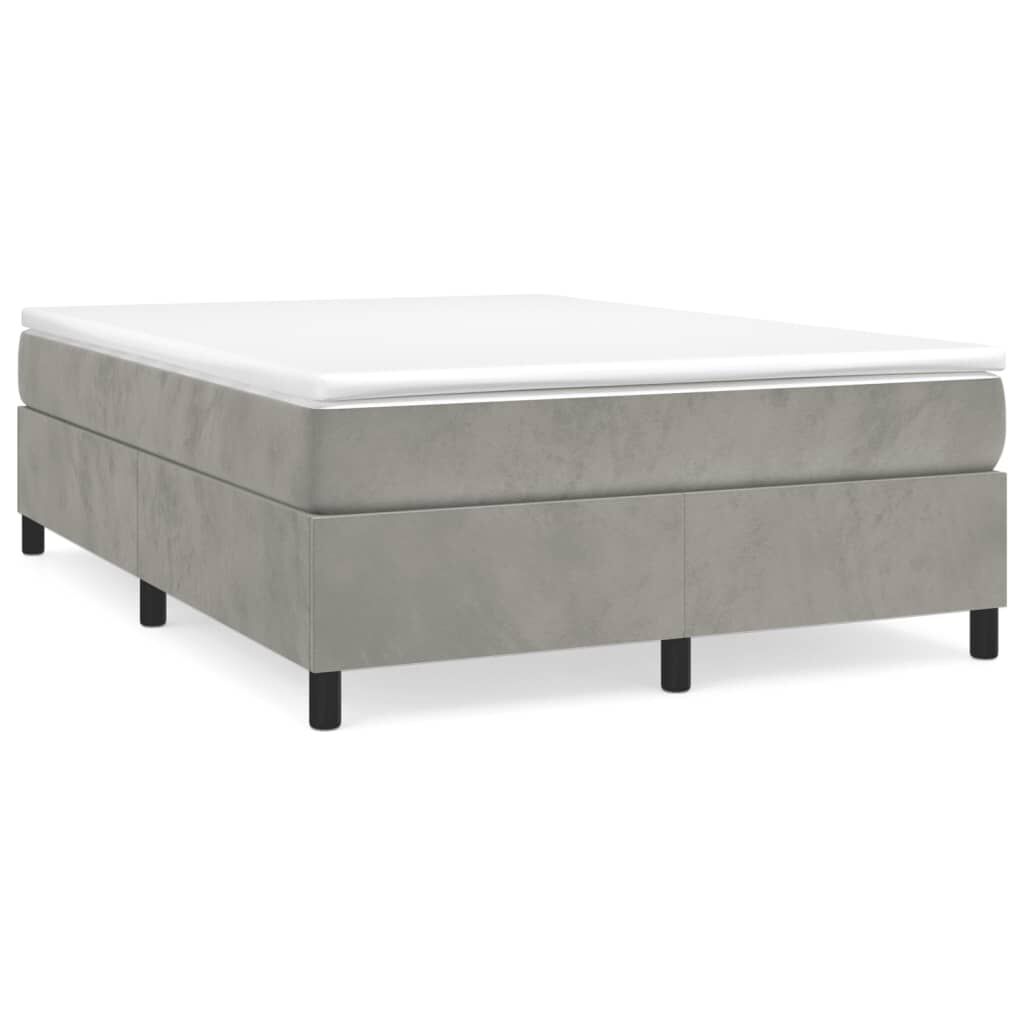 vidaXL Bed Frame without Mattress Light Grey Full Velvet (US Only)