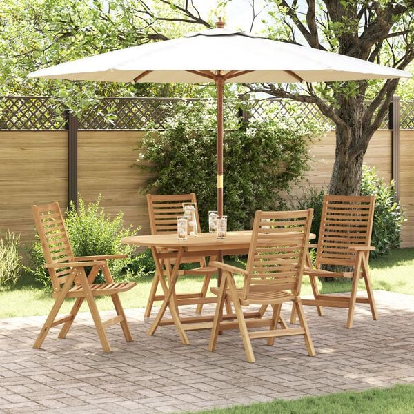 vidaXL Garden Chair 4 pcs Brown 52 x 64.5 x 108 cm Solid teak wood