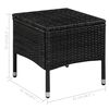 vidaXL Outdoor Chair and Stool with Cushions Poly Rattan Black