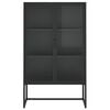 vidaXL Highboard Black 80x35x135 cm Steel and Tempered Glass