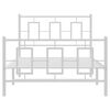vidaXL Metal Bed Frame without Mattress with Footboard White 100x200cm