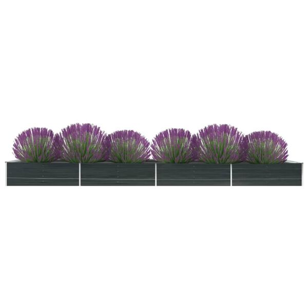 vidaXL Garden Raised Bed Galvanised Steel 600x80x45 cm Anthracite