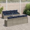 vidaXL Sofa Set with Cushion 9 pcs Grey Poly Rattan