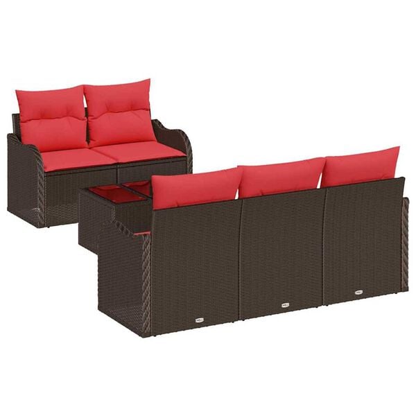 vidaXL Garden Sofa Set 6 pcs Brown 55 x 55 x 37 cm Poly rattan