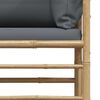 vidaXL Garden Sofa with Dark Grey Cushions Bamboo