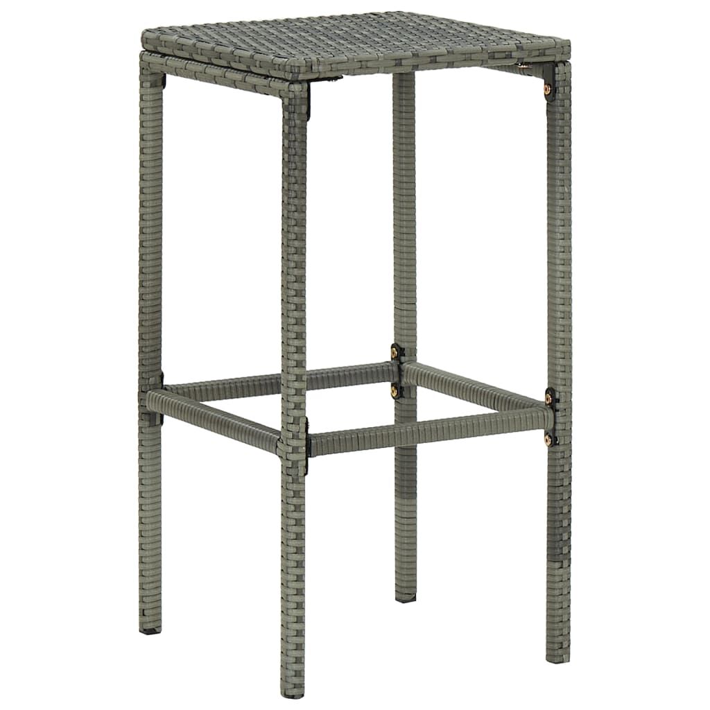 vidaXL 4 Piece Garden Bar Set with Cushions Poly Rattan Grey