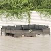vidaXL 10 Piece Garden Lounge Set with Cushions Grey Poly Rattan
