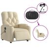 vidaXL Electric Massage Recliner Chair Cream Fabric