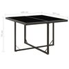 vidaXL Garden Table Black 109x107x74 cm Poly Rattan and Glass