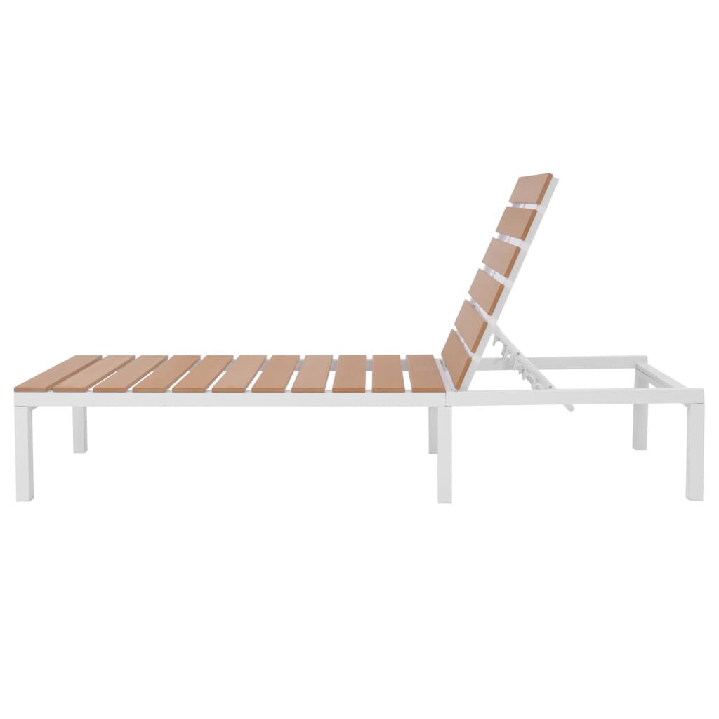 vidaXL Sun Lounger Aluminium and WPC Brown