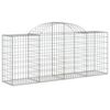 vidaXL Arched Gabion Basket 200x50x80/100 cm Galvanised Iron