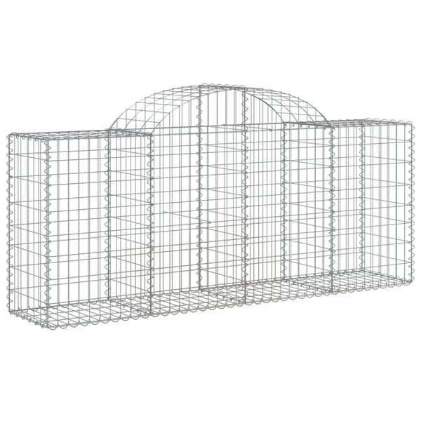 vidaXL Arched Gabion Basket 200x50x80/100 cm Galvanised Iron